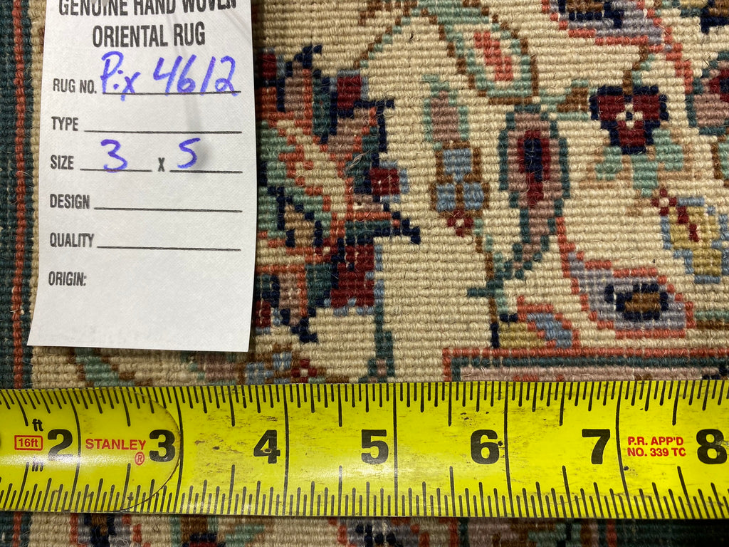 3 x 5 GREEN Fine Weave Tabriz Rug #PIX-4612