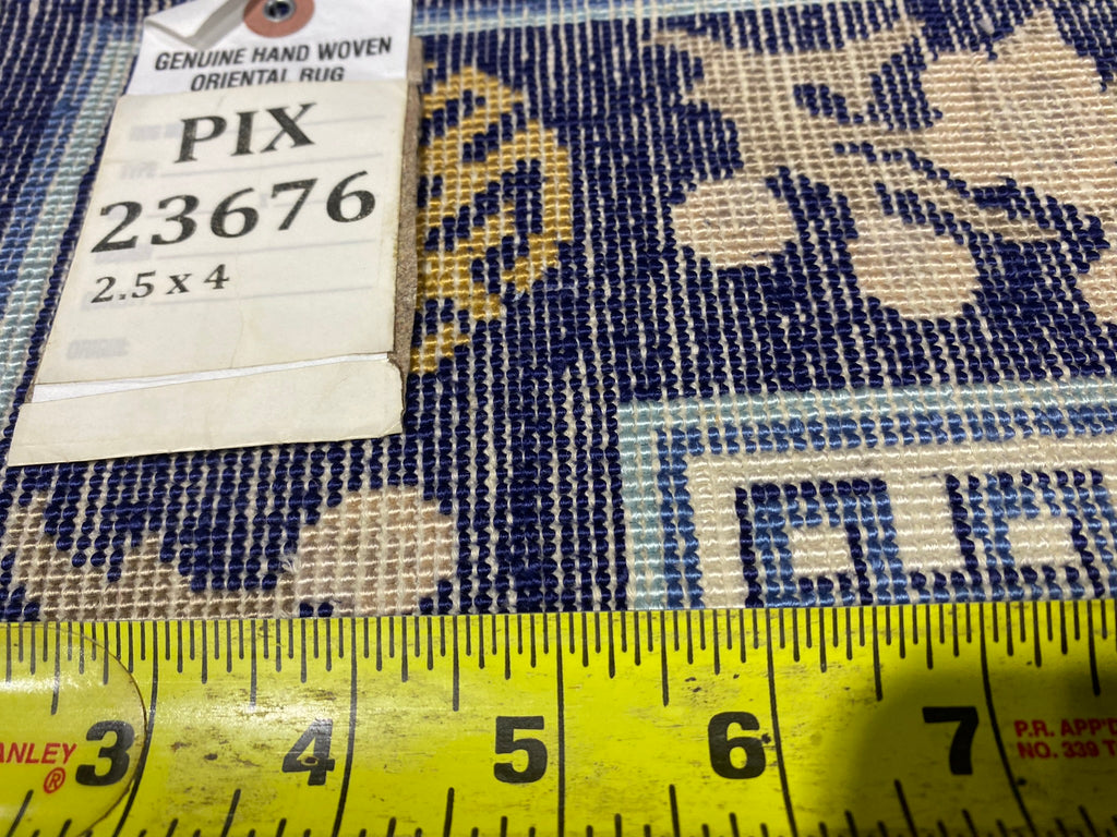 2.5 x 4 Ivory Hand-knotted Art Deco Rug 23676