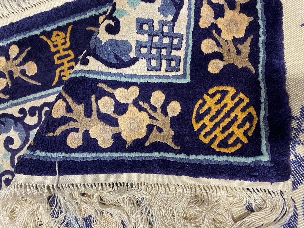 2.5 x 4 Ivory Hand-knotted Art Deco Rug 23676