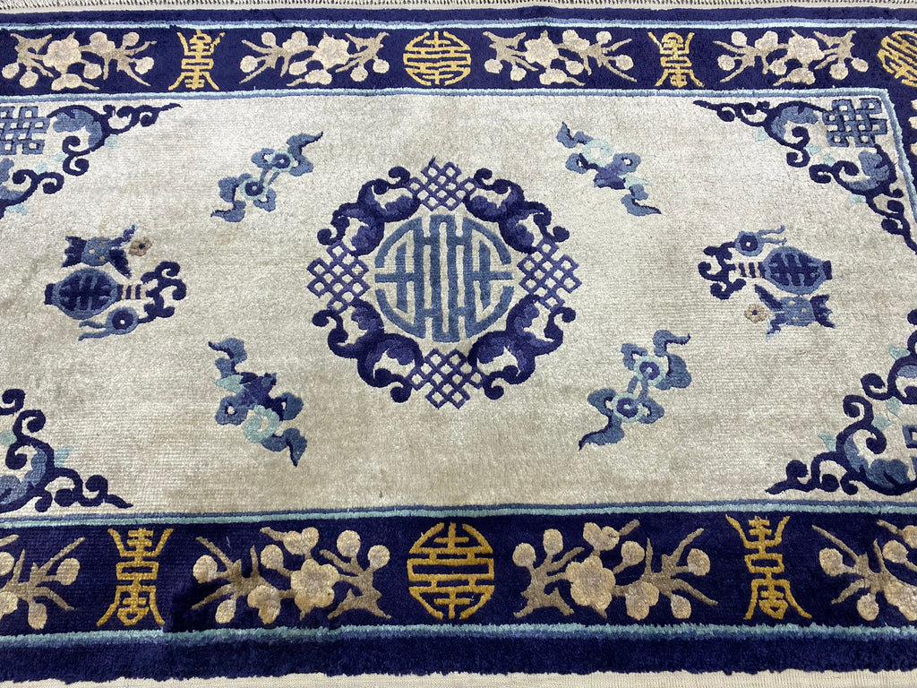 2.5 x 4 Ivory Hand-knotted Art Deco Rug 23676