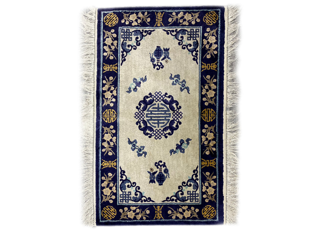 2.5 x 4 Ivory Hand-knotted Art Deco Rug 23676