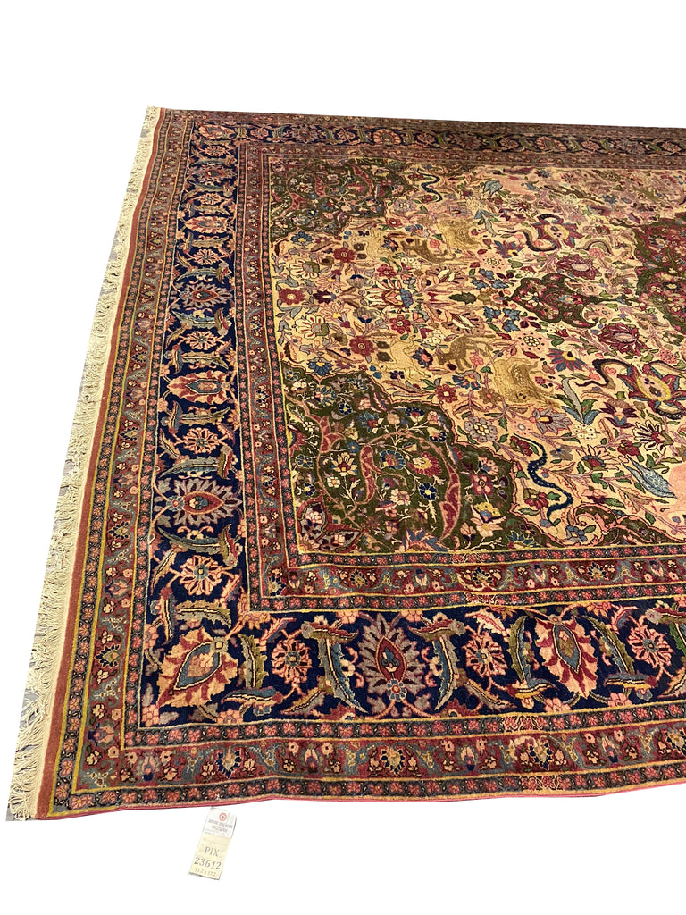 11.2 x 17.2 Large Antique Persian Tabriz Rug 23612