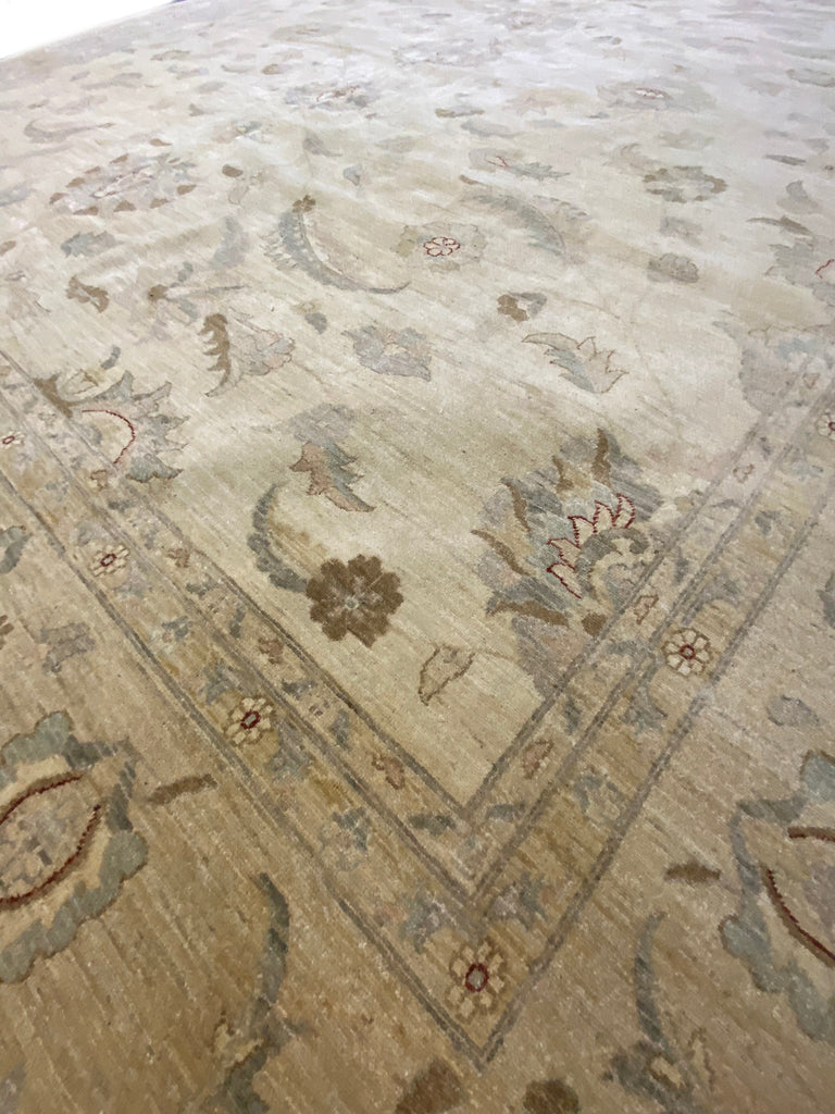 13.9 x 15.7 SQUARISH Beige Chobi Peshawar Large Rug 15455