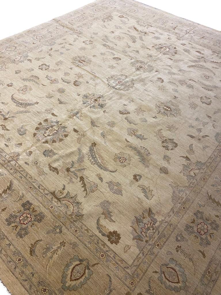 13.9 x 15.7 SQUARISH Beige Chobi Peshawar Large Rug 15455