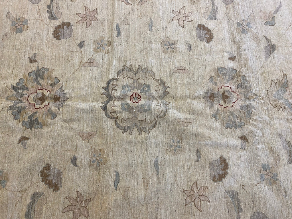 13.9 x 15.7 SQUARISH Beige Chobi Peshawar Large Rug 15455