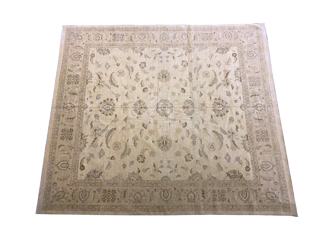 13.9 x 15.7 SQUARISH Beige Chobi Peshawar Large Rug 15455