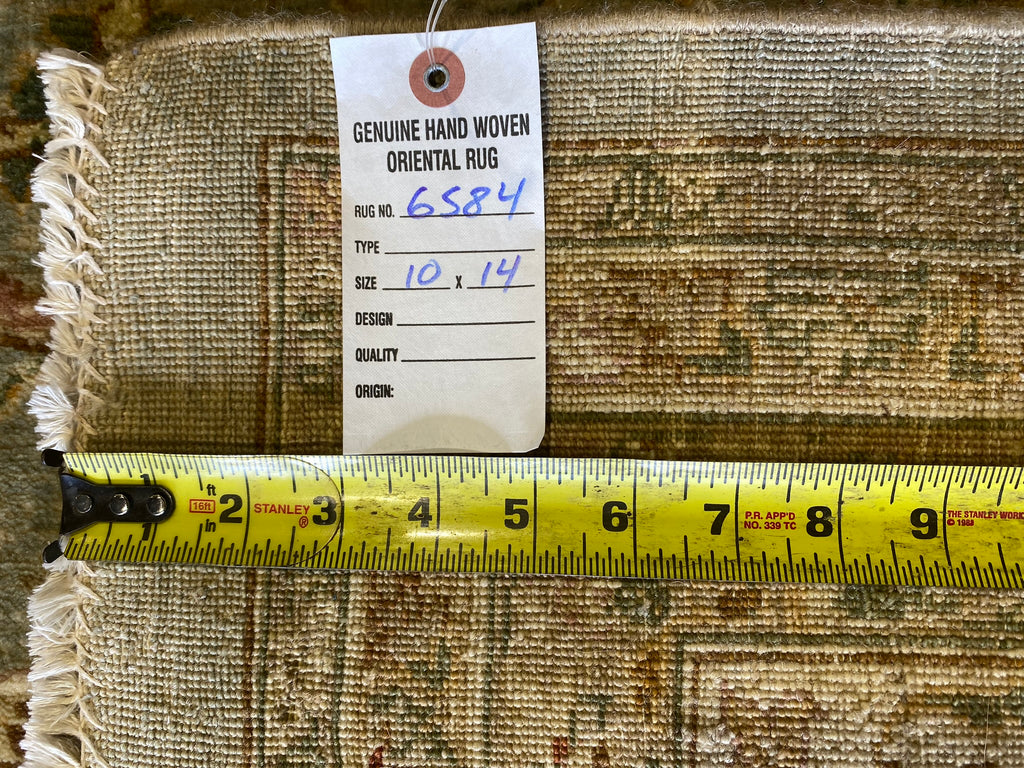 10 x 14 LIGHTS Colors Chobi Peshawar Ziglar Rug Natural Wool #F-6584