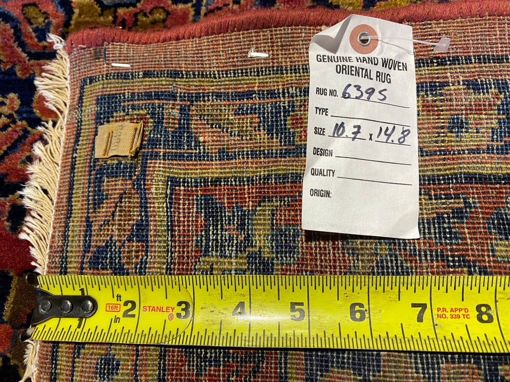 10.7 x 14.8 ANTIQUE Persian Sarouk Rug #F-6395