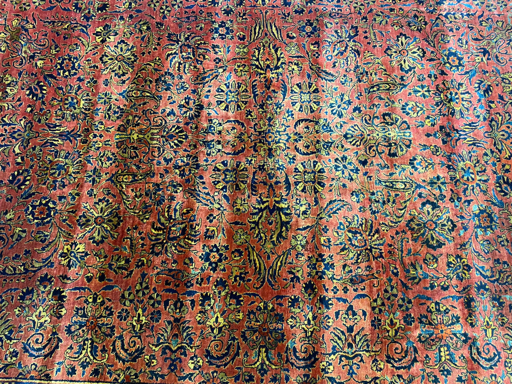 10.7 x 14.8 ANTIQUE Persian Sarouk Rug #F-6395