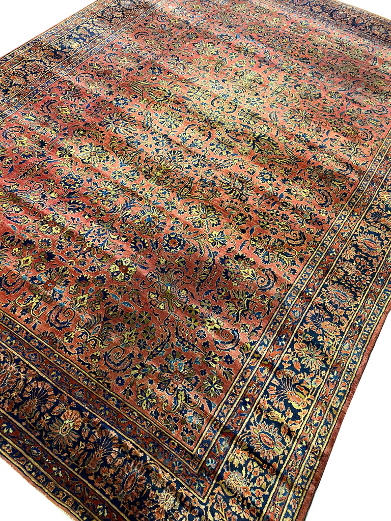10.7 x 14.8 ANTIQUE Persian Sarouk Rug #F-6395