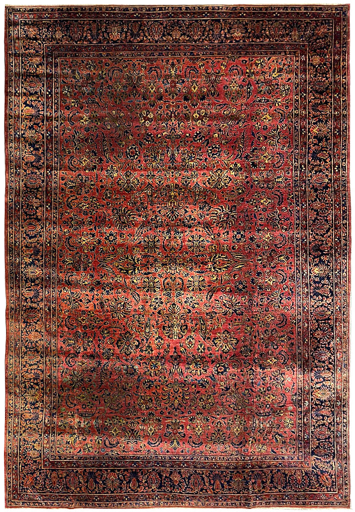 10.7 x 14.8 ANTIQUE Persian Sarouk Rug #F-6395