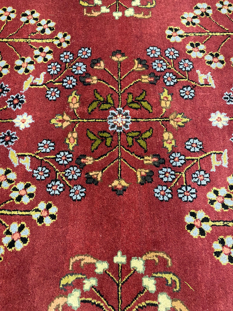 7.9 x 7.9 ROUND Sarouk Rug Handmade India Wool Carpet #F-6586