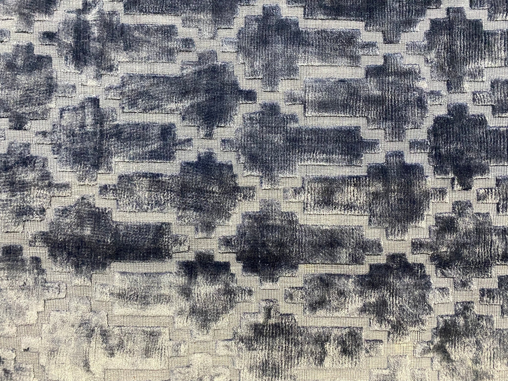 9.3 x 12 SOLID BLUE Contemporary Handmade India Rug #F-6591