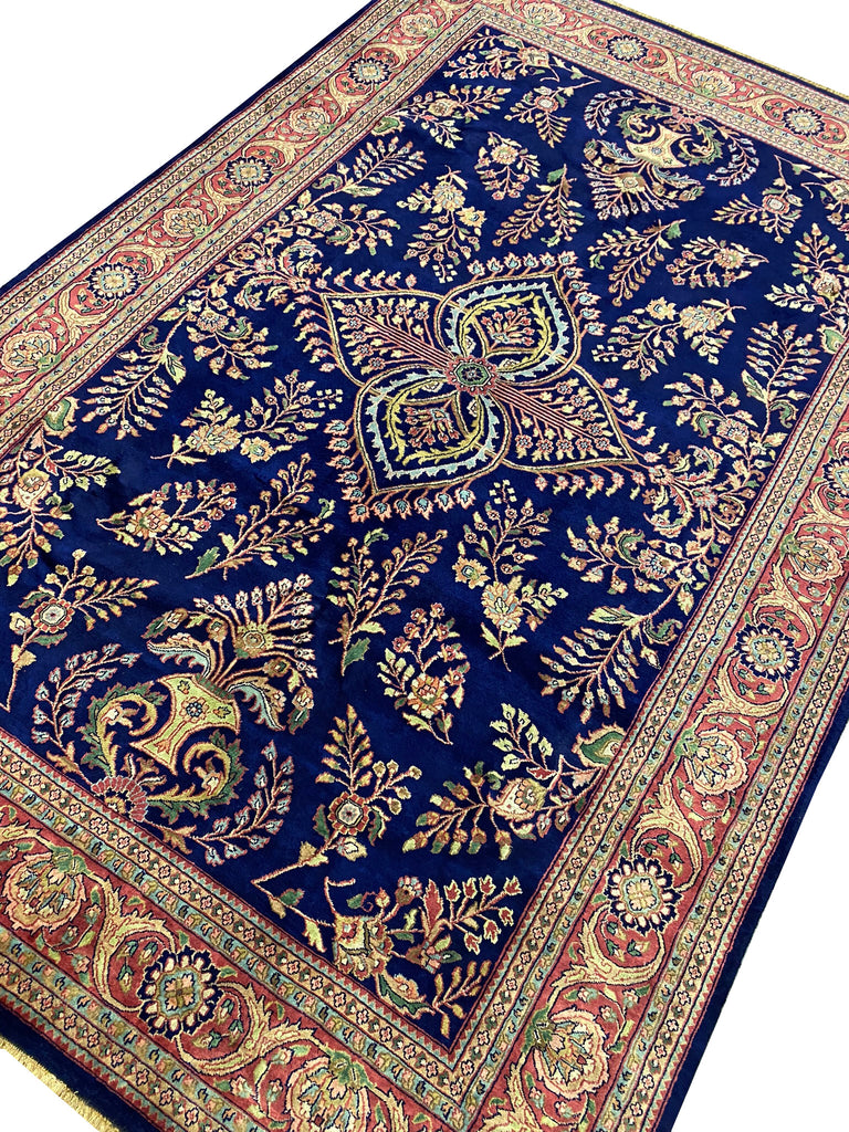 6.6 x 9.10 Quality Sarouk Rug Handmade Lustrous Wool #PIX-9313