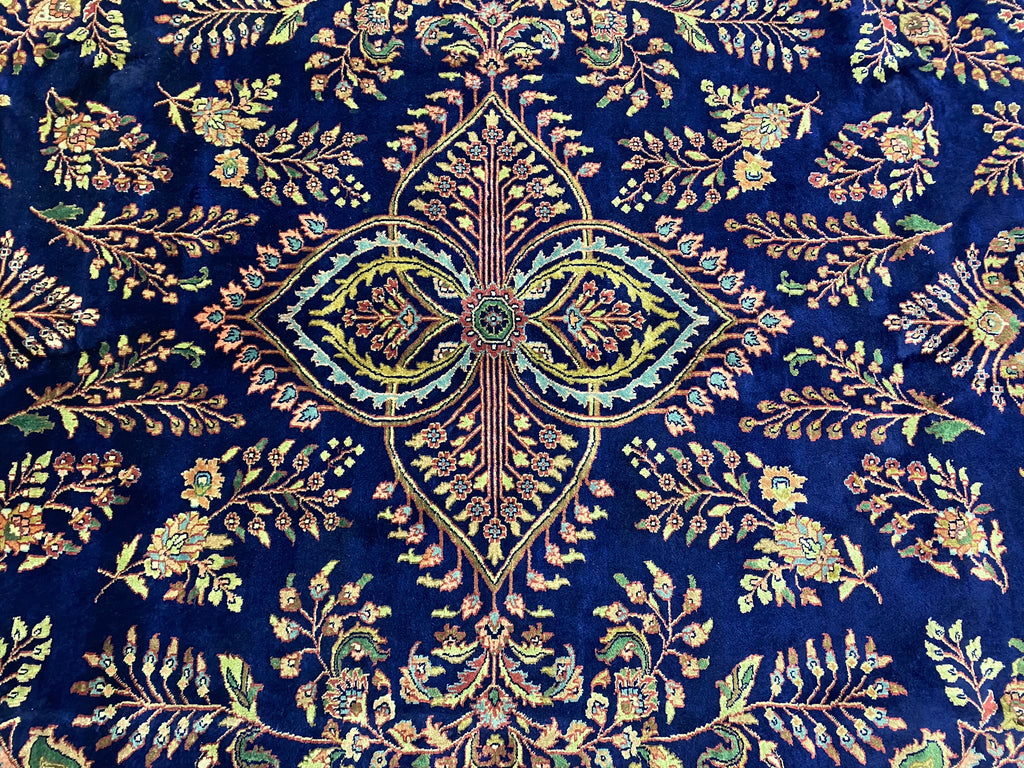 6.6 x 9.10 Quality Sarouk Rug Handmade Lustrous Wool #PIX-9313