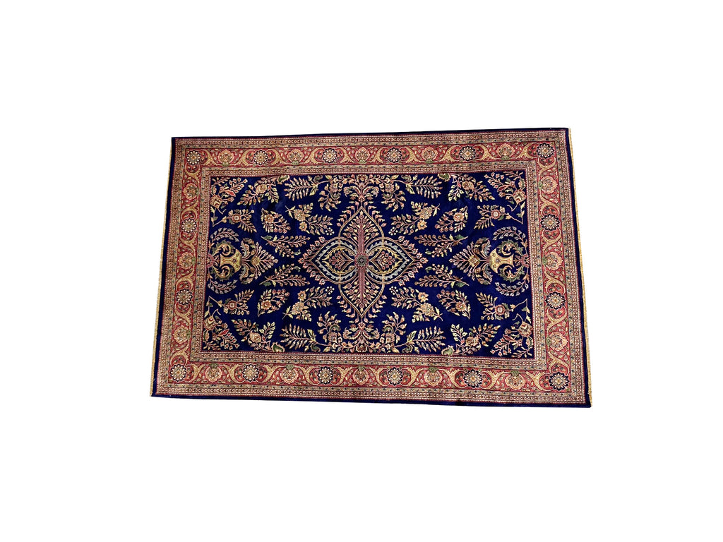 6.6 x 9.10 Quality Sarouk Rug Handmade Lustrous Wool #PIX-9313