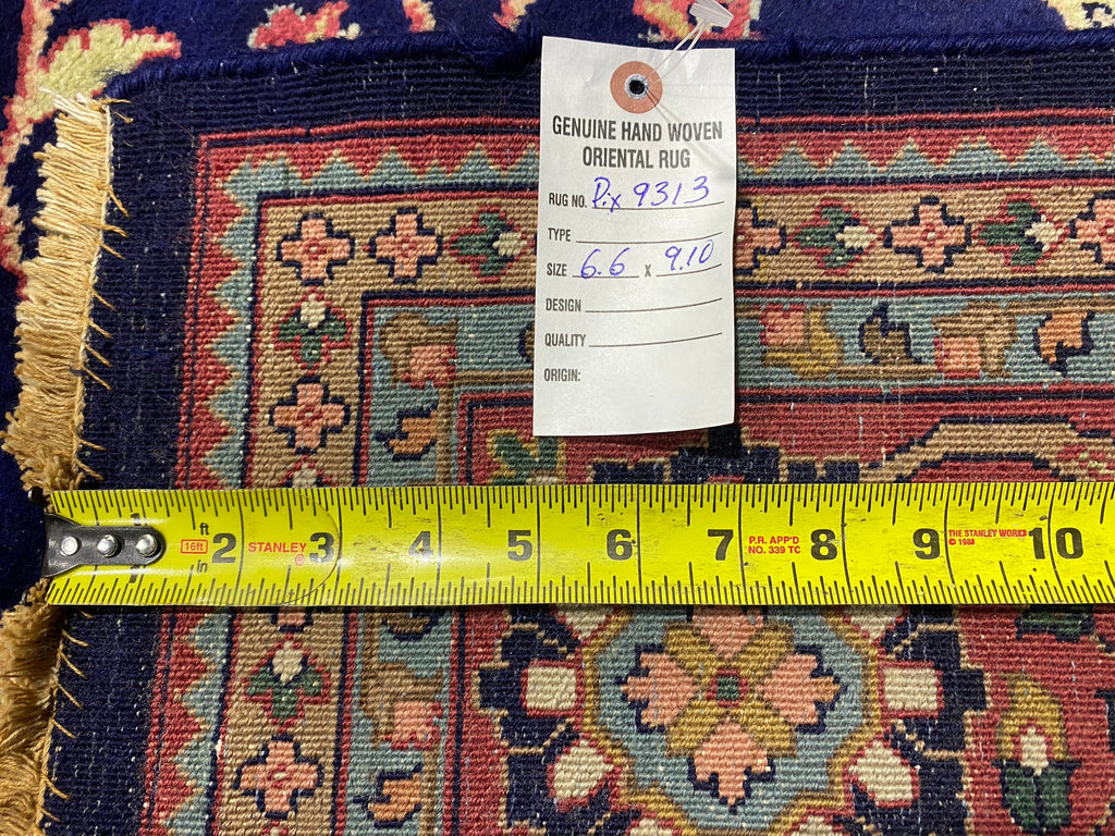 6.6 x 9.10 Quality Sarouk Rug Handmade Lustrous Wool #PIX-9313