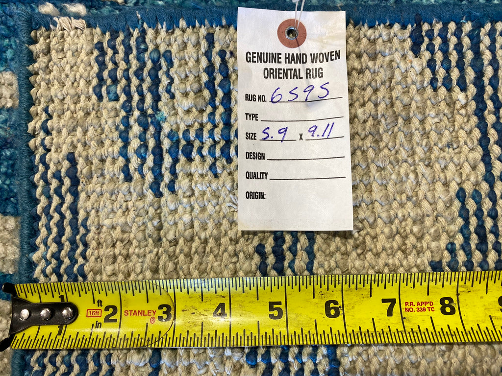 5.9 x 9.11 Contemporary Handmade Rug TORQOUISE Modern Carpet #F-6595