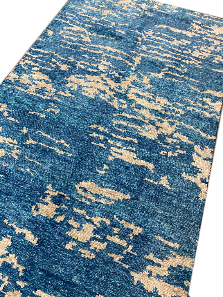 5.9 x 9.11 Contemporary Handmade Rug TORQOUISE Modern Carpet #F-6595