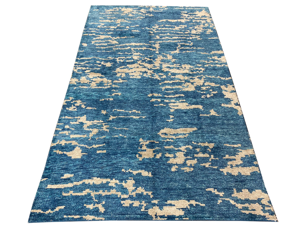 5.9 x 9.11 Contemporary Handmade Rug TORQOUISE Modern Carpet #F-6595