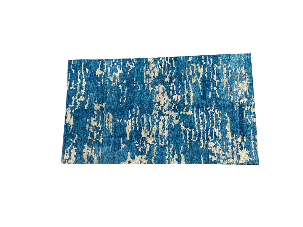 5.9 x 9.11 Contemporary Handmade Rug TORQOUISE Modern Carpet #F-6595