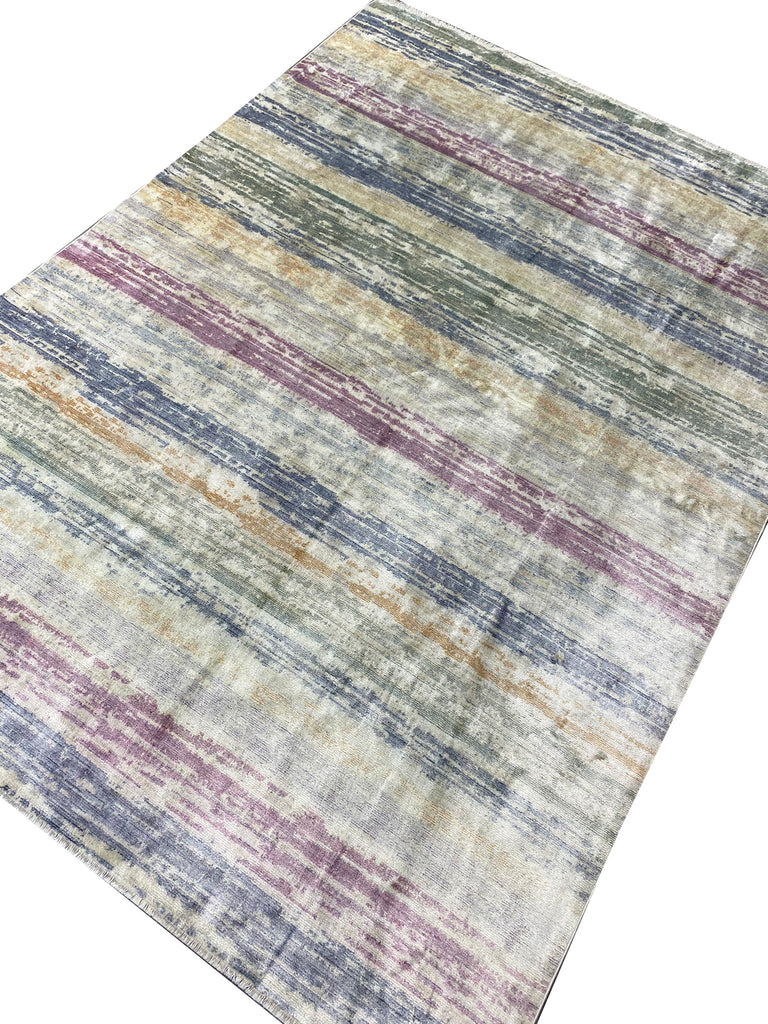 6.8 x 9.3 MODERN CARPET PALE PASTELS COLORS #F-6596