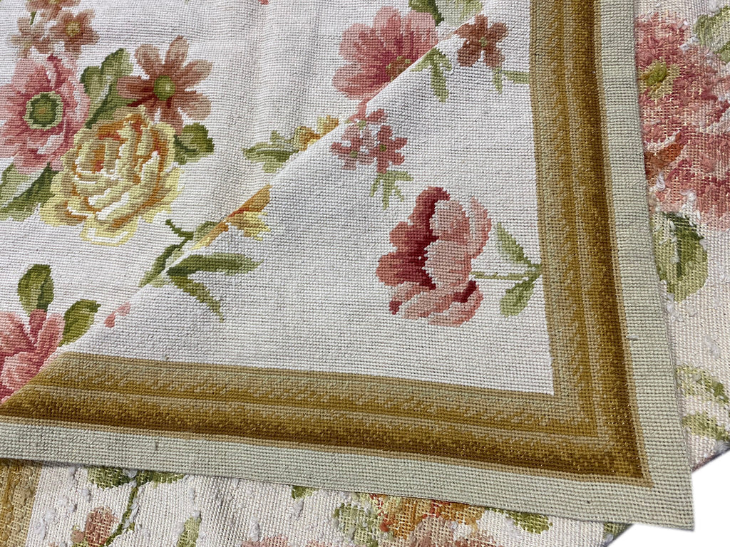 5.10 x 8.10 Needle Point Rug ENGLISH FLORAL GARDEN #F-6597