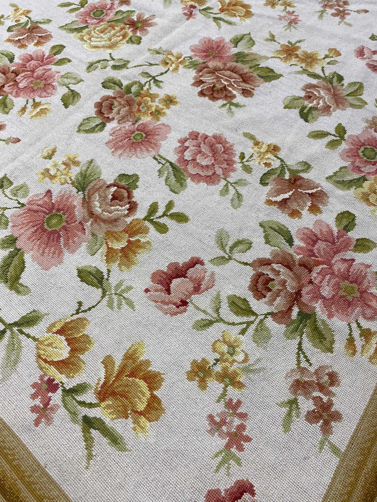 5.10 x 8.10 Needle Point Rug ENGLISH FLORAL GARDEN #F-6597