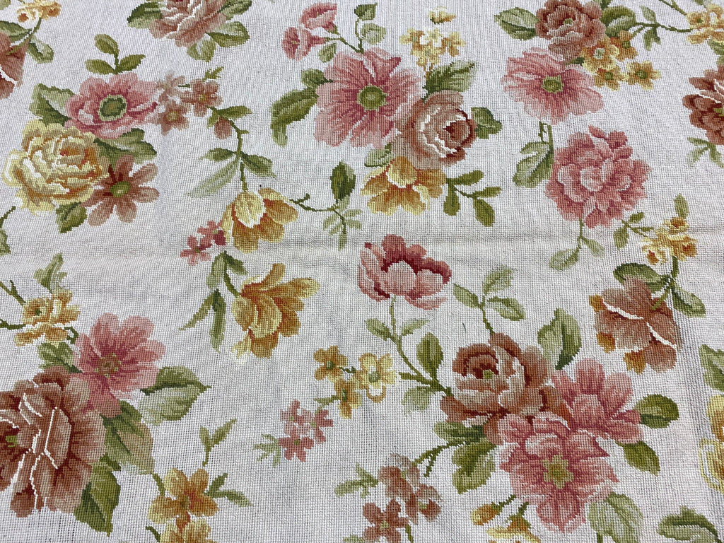 5.10 x 8.10 Needle Point Rug ENGLISH FLORAL GARDEN #F-6597