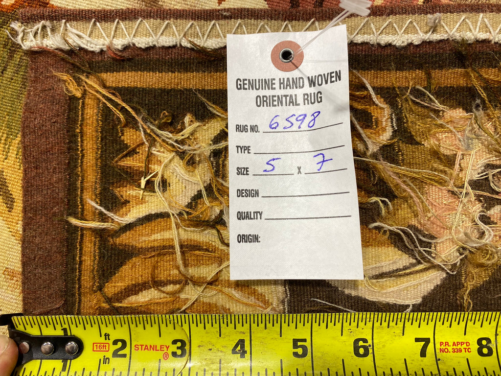 5 x 7 Tapestry Fine Handmade Wool French 17th Century Style Hanging Rug #F-6598