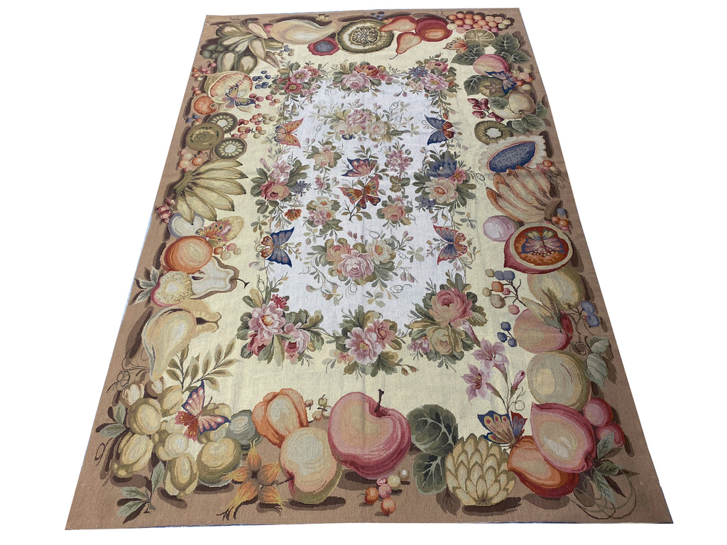 6 x 9 Handmade Needlepoint Rug Fruit Pattern #F-6599