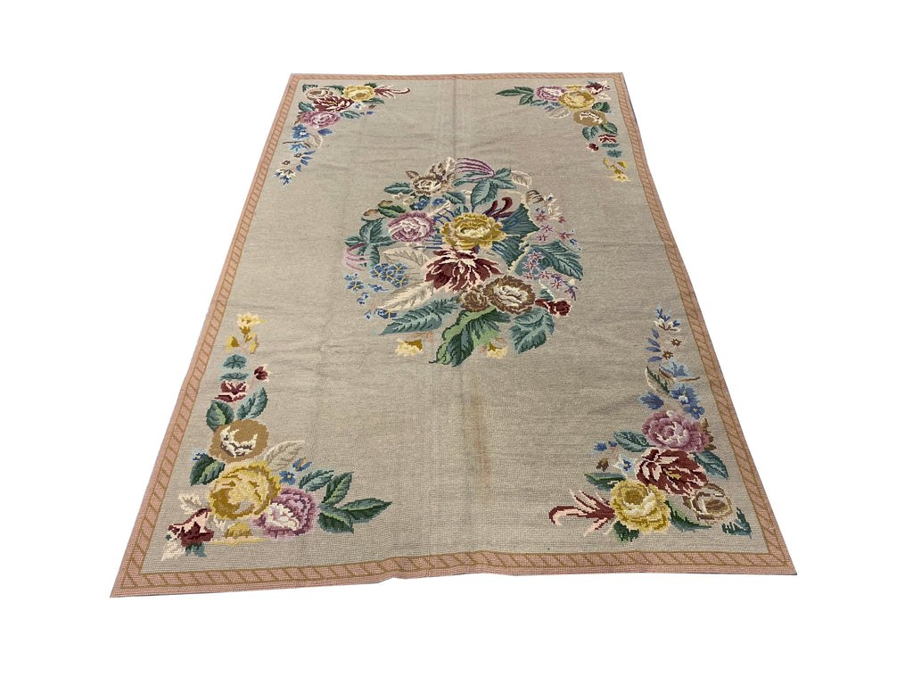 5.8 x 9.1 Special Needle Point Rug HANDMADE #F-6600