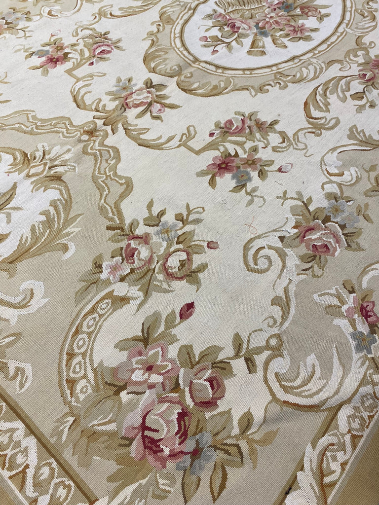 6 x 9.3 Flat Weave FRENCH AUBUSSON Rug #F-6601