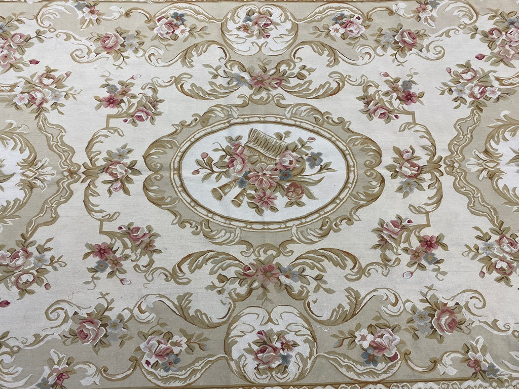 6 x 9.3 Flat Weave FRENCH AUBUSSON Rug #F-6601