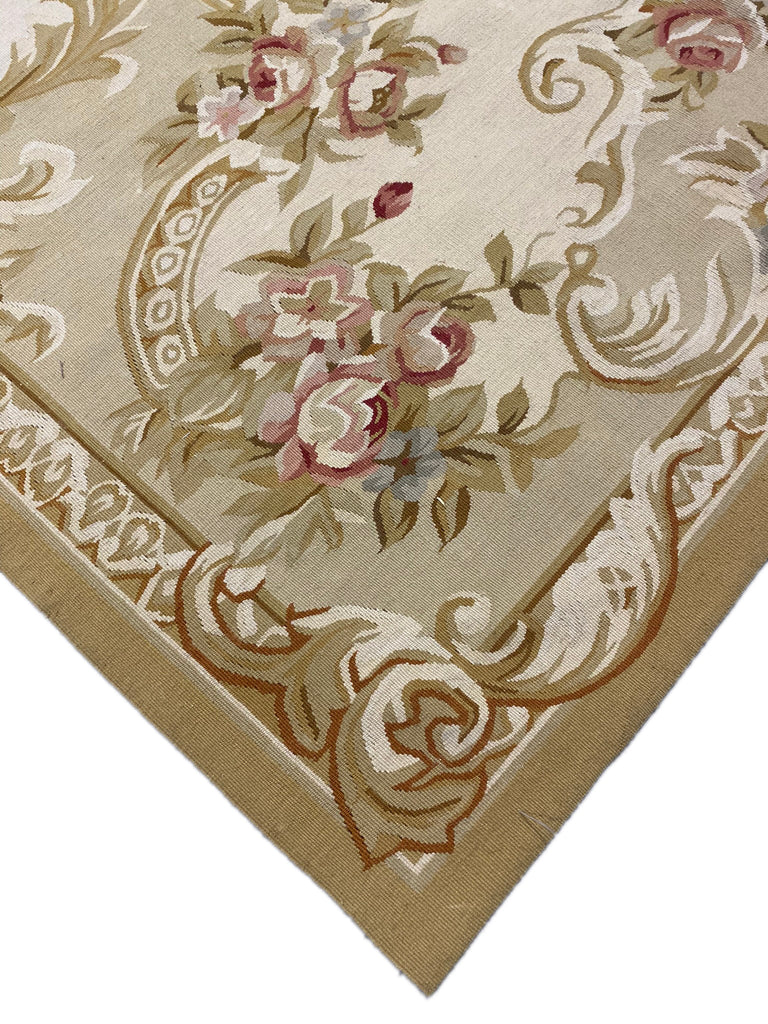 6 x 9.4 French Aubusson Flat Weave Rug #F-6602