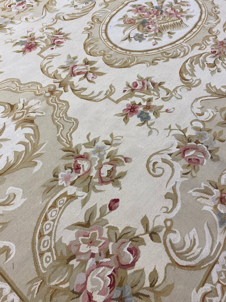 6 x 9.4 French Aubusson Flat Weave Rug #F-6602