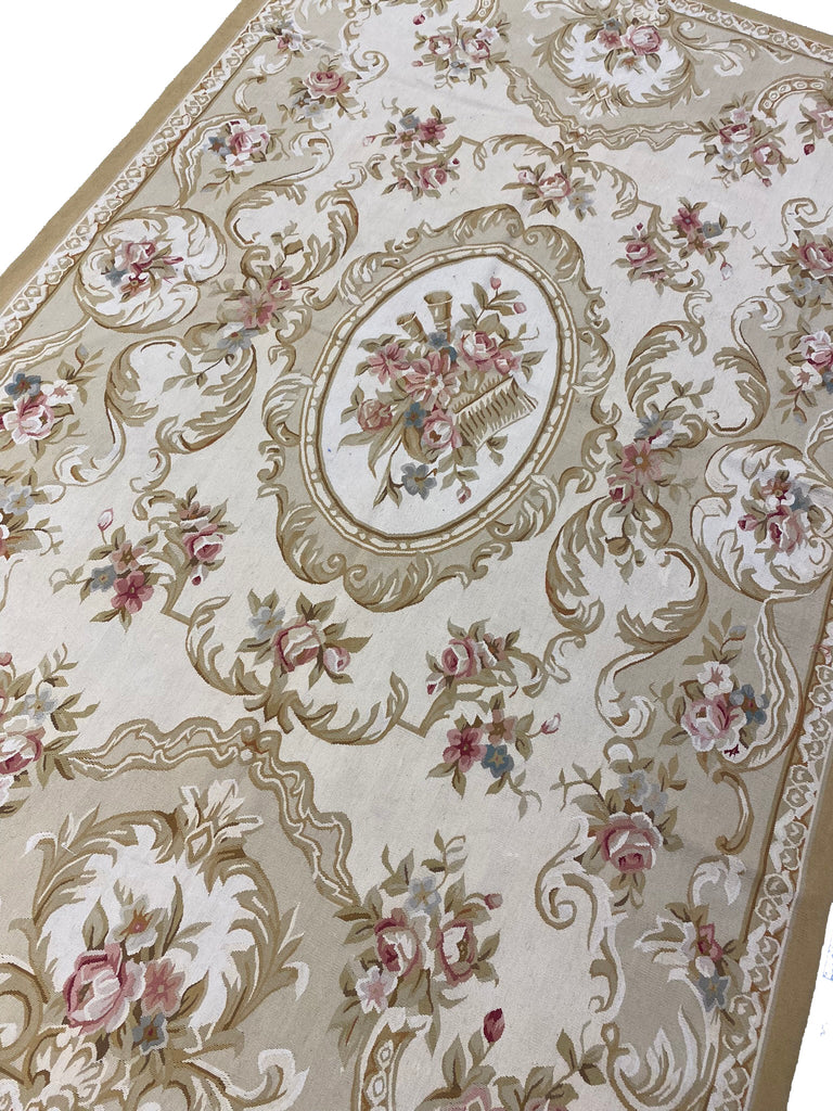 6 x 9.4 French Aubusson Flat Weave Rug #F-6602