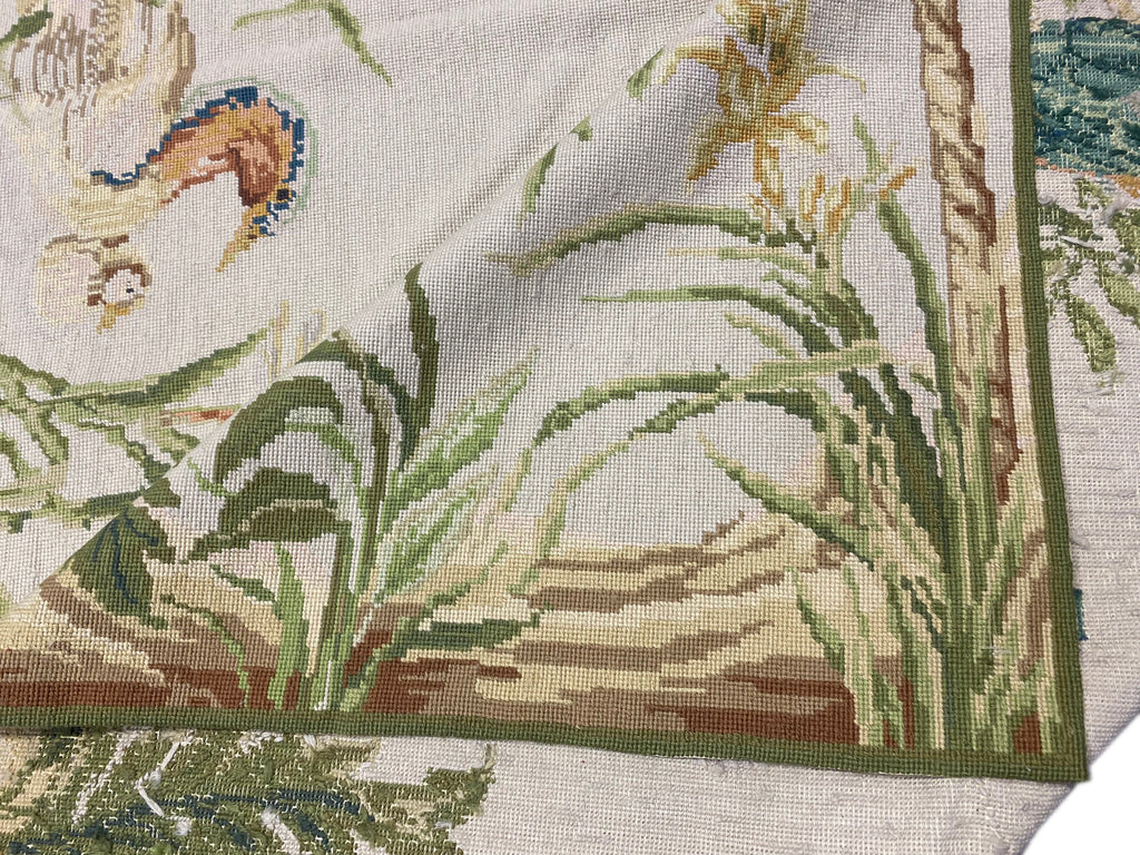 5 x 8 TROPICAL Needle Point Handmade Carpet #F-6604