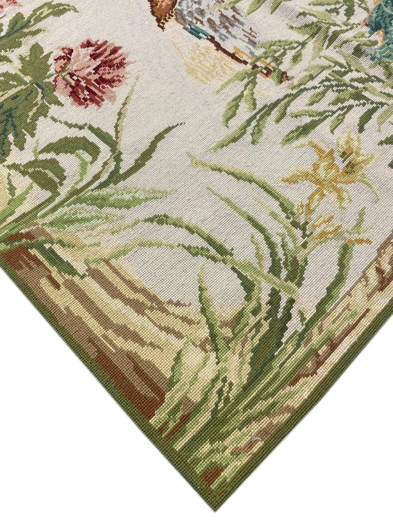 5 x 8 TROPICAL Needle Point Handmade Carpet #F-6604