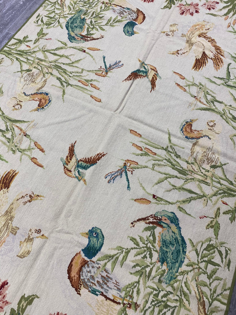 5 x 8 TROPICAL Needle Point Handmade Carpet #F-6604