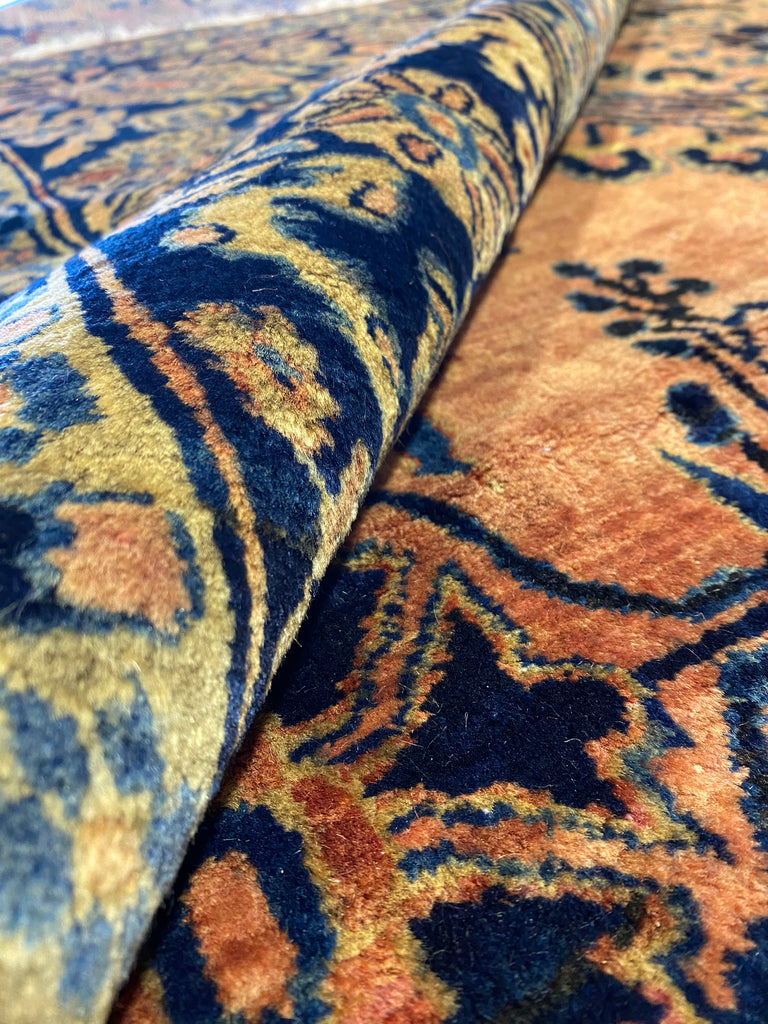 11.6 x 20.6 Authentic Antique Persian Sarouk Rug PEACHY 1930's #F-6606