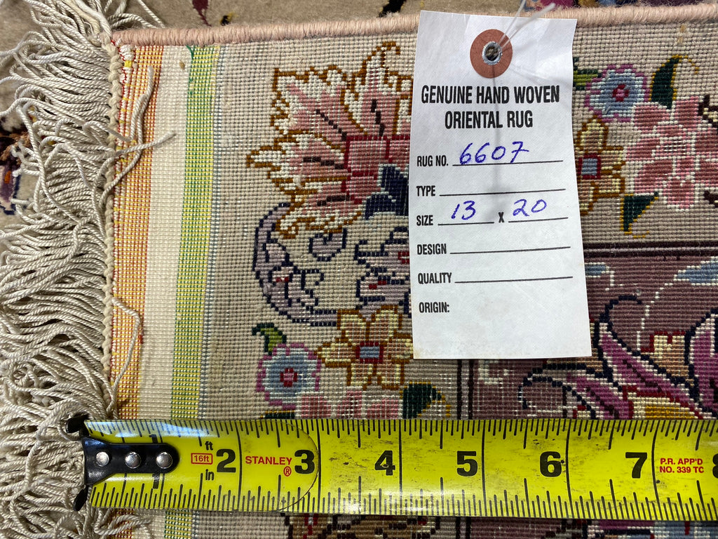 13 x 20 SUPER FINE 500 KPSI AUTHENTIC Persian Large Tabriz Rug Wool and Silk Foundation #F-6607