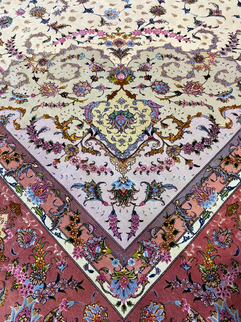13 x 20 SUPER FINE 500 KPSI AUTHENTIC Persian Large Tabriz Rug Wool and Silk Foundation #F-6607