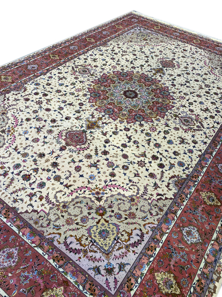 13 x 20 SUPER FINE 500 KPSI AUTHENTIC Persian Large Tabriz Rug Wool and Silk Foundation #F-6607