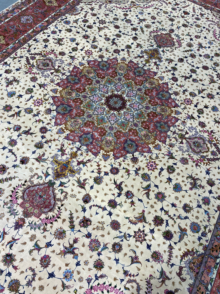 13 x 20 SUPER FINE 500 KPSI AUTHENTIC Persian Large Tabriz Rug Wool and Silk Foundation #F-6607