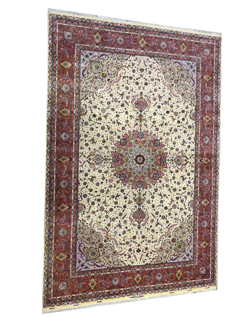 13 x 20 SUPER FINE 500 KPSI AUTHENTIC Persian Large Tabriz Rug Wool and Silk Foundation #F-6607