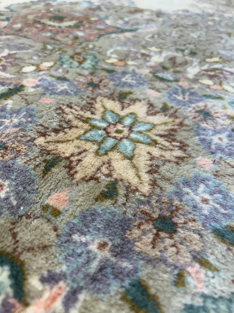 9.3 x 16.6 Large Ivory Semi-Antique Persian Kerman 78868