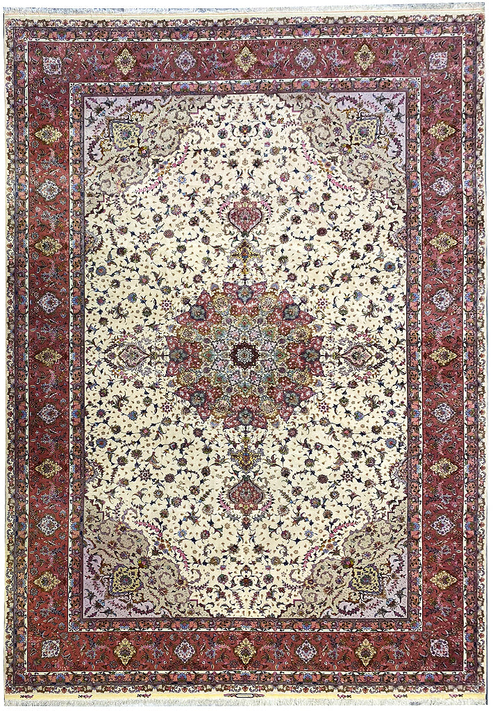 13 x 20 SUPER FINE 500 KPSI AUTHENTIC Persian Large Tabriz Rug Wool and Silk Foundation #F-6607