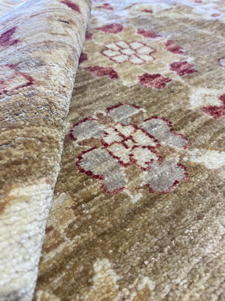 15.4 x 20.10 SAGE GREEN Natural Wool Handmade Transitional Ziglar Rug #F-6608