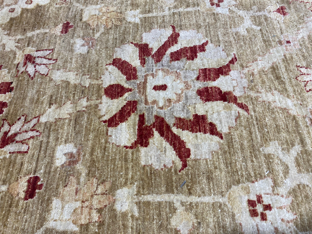 15.4 x 20.10 SAGE GREEN Natural Wool Handmade Transitional Ziglar Rug #F-6608